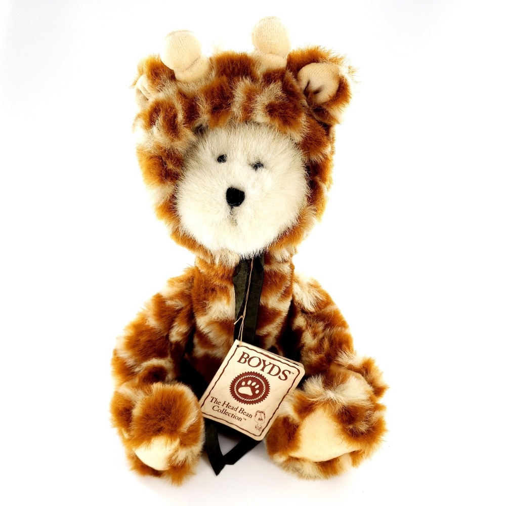 Boyds Head Bean Stretch Giraffe Plush Teddy Bear Stuffed Animal w/ Tag